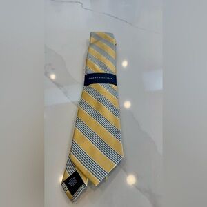 Tommy Hilfiger Yellow and Blue Diagonal Striped Tie